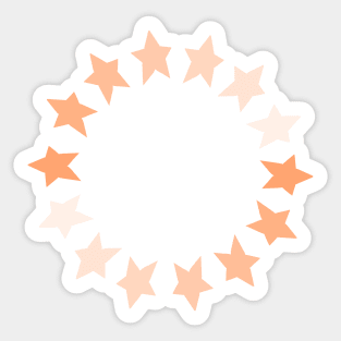 Peach Fuzz Star Circle Graphic Sticker